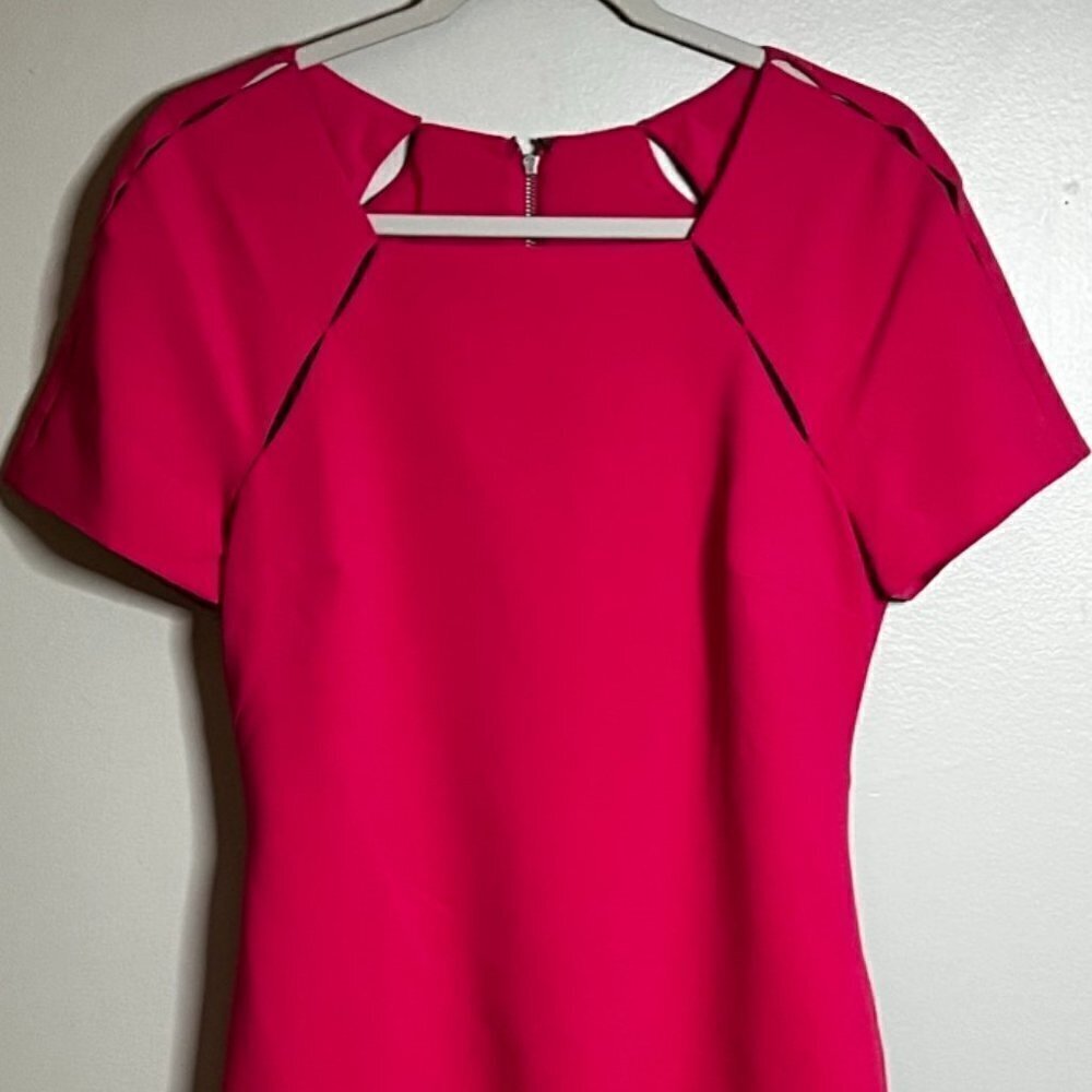 Alice + Olivia Womens Kristiana Fitted Cut-Out Sheath Dress in Fuschia Size 8